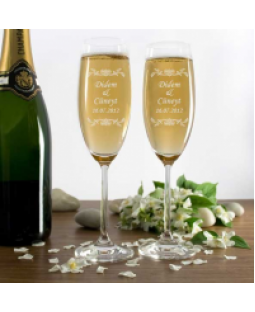 Düğün Gününe Özel 2'li Şampanya Kadehi
